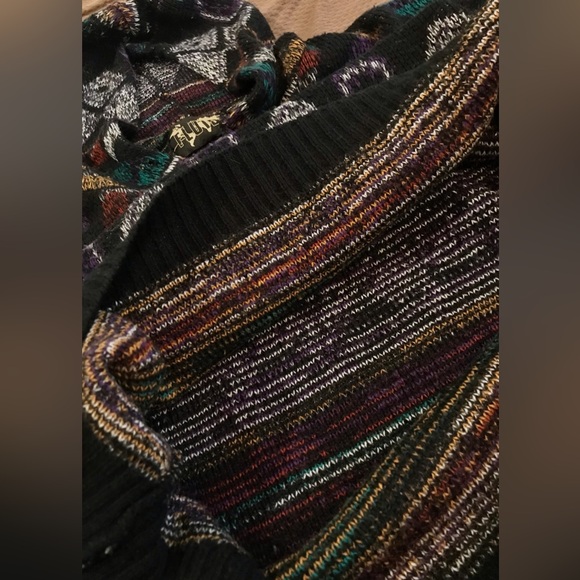 RARE FLUID International Retro Geometric Knit Hooded Sweater - XL - Picture 5 of 8